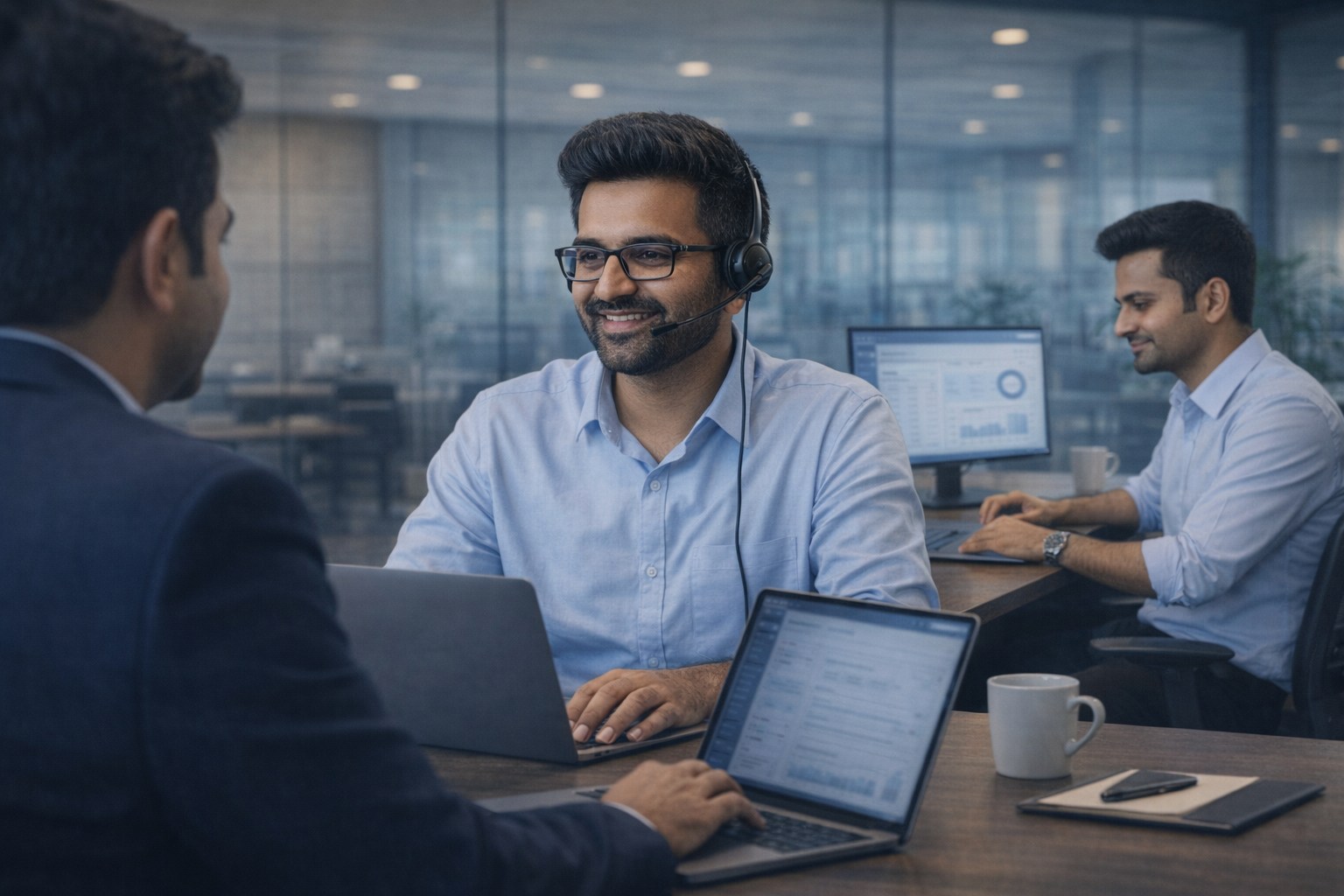 Indian business support team handling corporate email enquiries