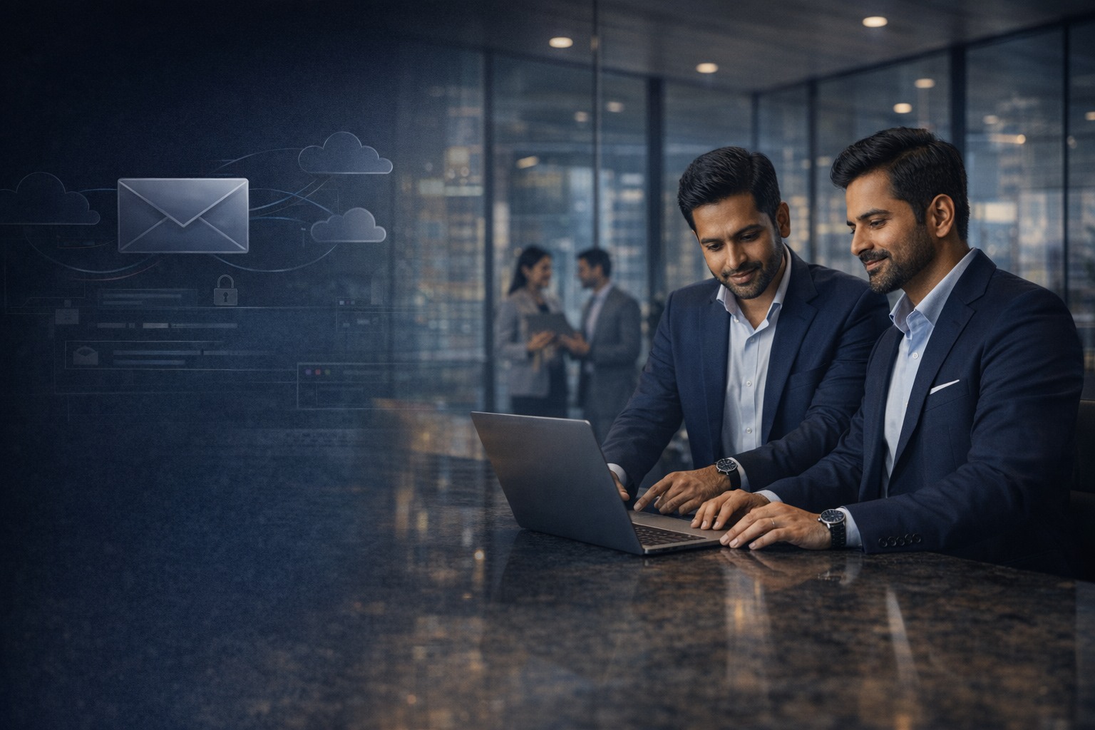 Indian enterprise team planning hybrid email routing and cloud mail architecture